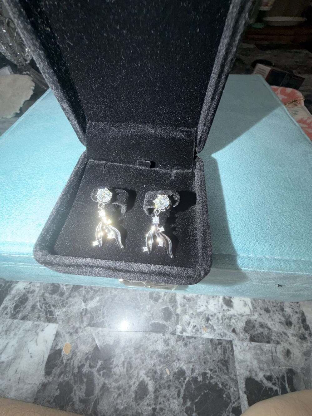 GRA Certified Moissanite 0.8ct Dangle Earrings